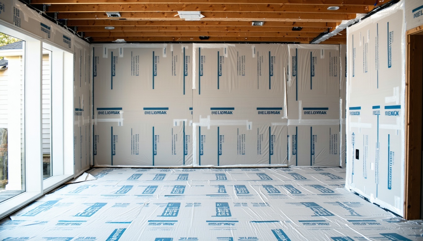 Sheetrock installation and finishing in a modern home